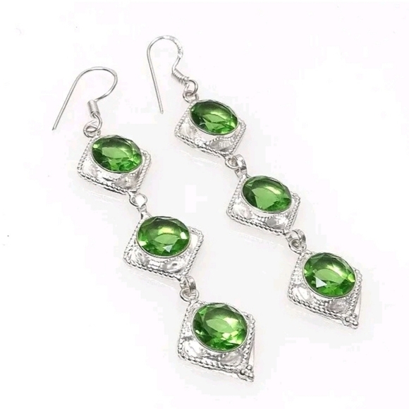 PERIDOT Sterling Silver Earrings - Picture 4 of 7